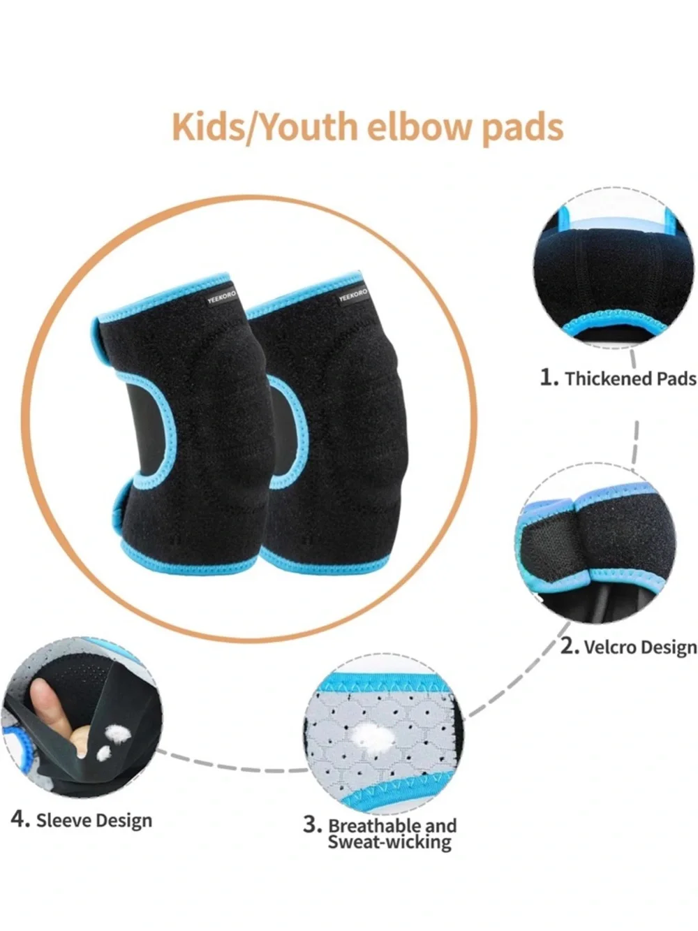 Kids Black and Blue Sports Arm/Leg Sleeve - Comfortable Support Size M!